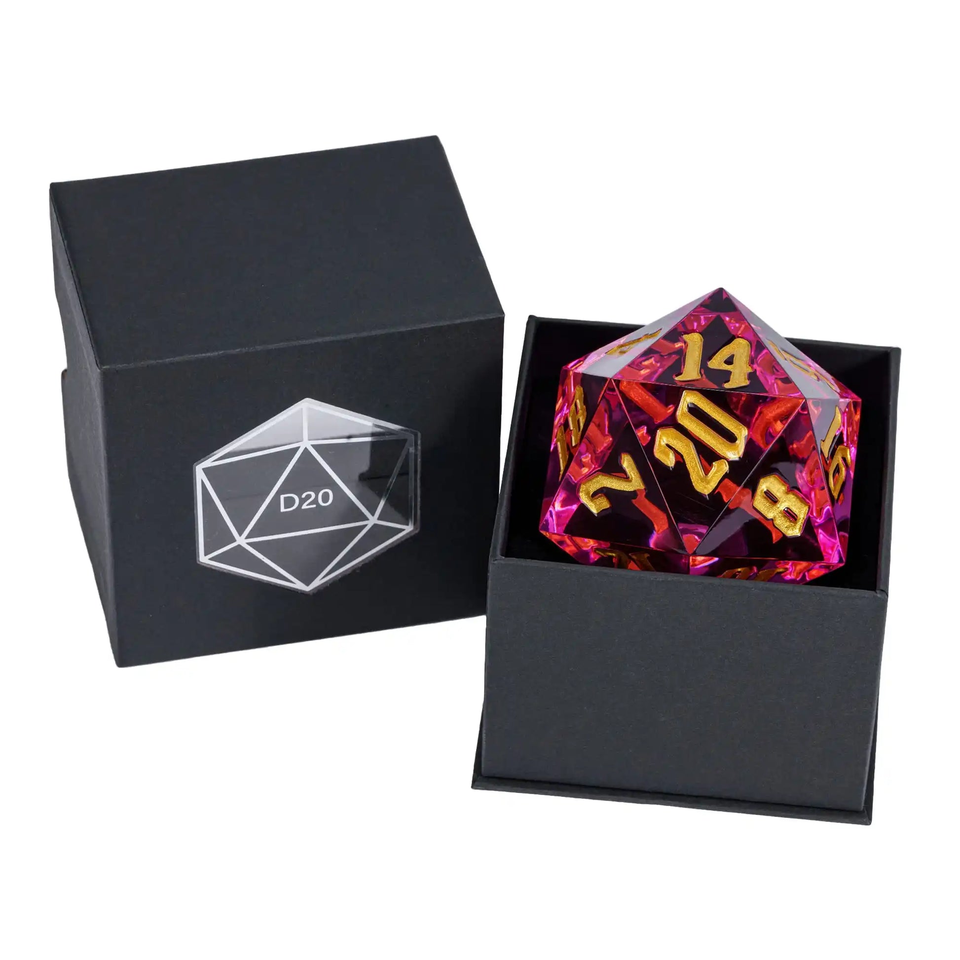 Poludie 1Pc Crystal 55Mm D20 Dice 20 Sides Large Size Polyhedral Dice for Role-Play Game D&D Bar Pub Party RPG Board Games
