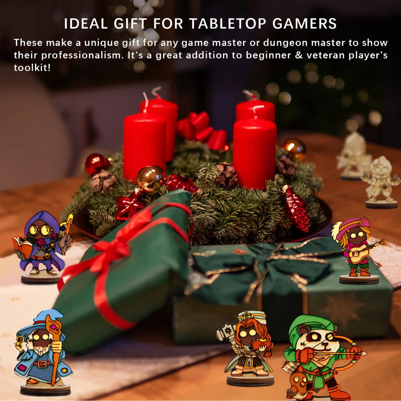 14 Adorable DND Fantasy Miniatures - 2.5D Laser Cut Wooden Character Classes in 28mm Scale
