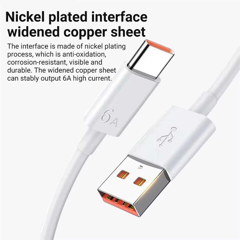 6A 66W Super Fast EU/US Wall Charger for Huawei Mate 40 50 60 P50 Nova 8 9 10 Honor 90 100 X8 X9 Magic Type C Charging USB Cable