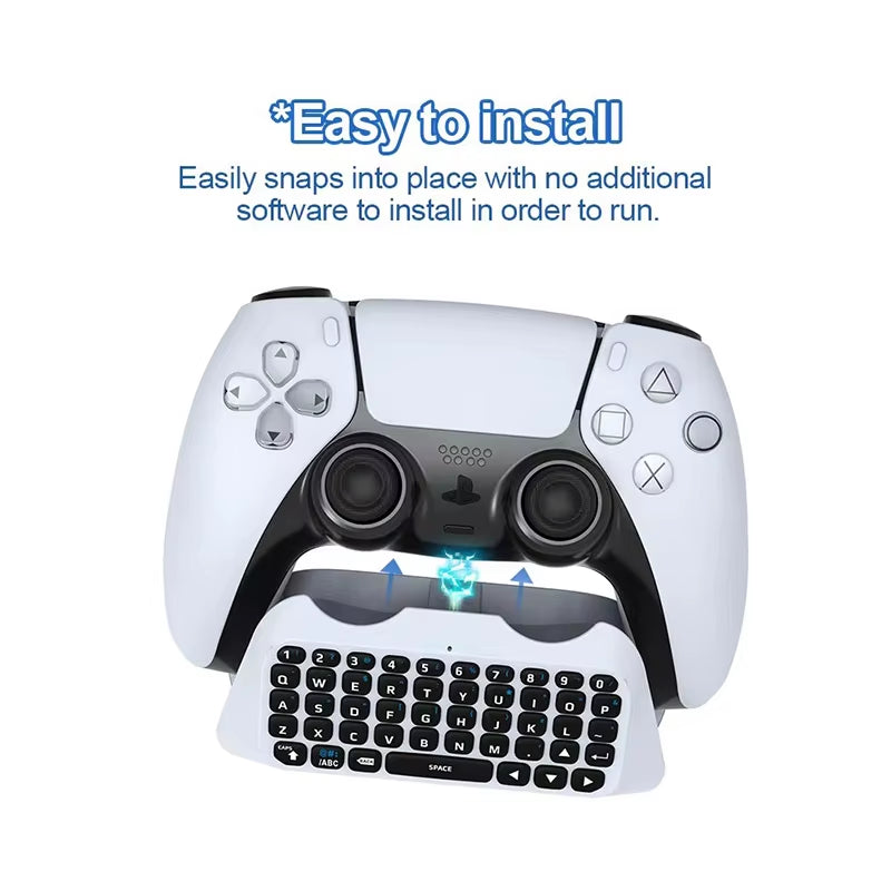 Bluetooth Wireless Keyboard for PS5 Controller - Ultimate Chatpad Accessory for PlayStation 5 - لوحة مفاتيح لاسلكية بلوتوث ليد بلايستيشن 5