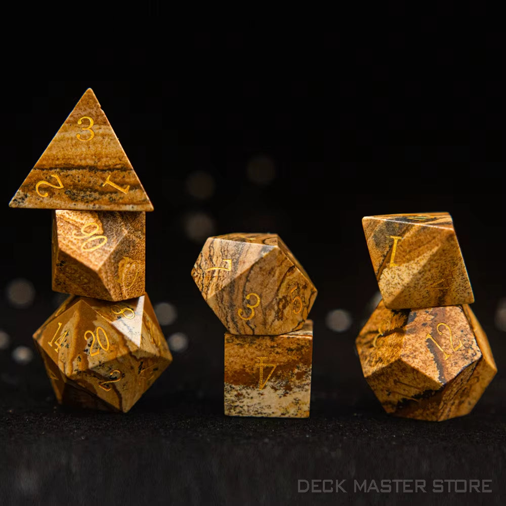 Full Set Polyhedral Dice Set Gemstone D&D Dice Set - نرد دي اند دي