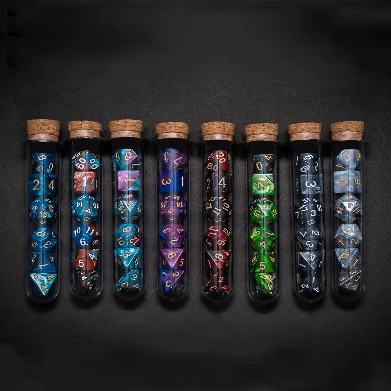 7-Piece Transparent Polyhedral D&D Dice Set - Perfect for RPGs and Tabletop Games!