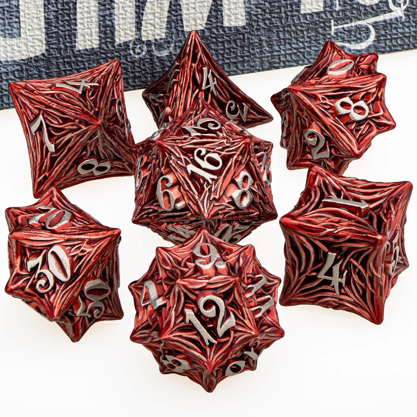 Tree Root Dnd Metal Dice Set Red D+D Polyhedral Dice for D Dnd D Dungeon and Dragon Pathfinder Role Playing Game Heavy D20 Dice