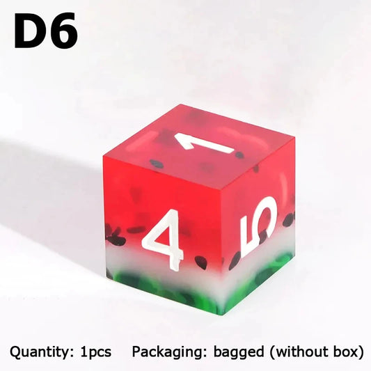 Watermelon Series Milk Cat Resin Dice Set - 1-7 Pcs Polyhedral D&D Dice with Box for Dungeons and Dragons