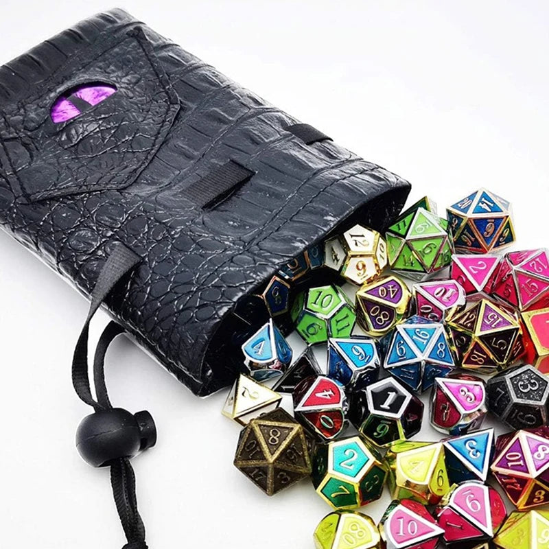 Premium PU Leather Drawstring Dice Bag - Perfect for DND, Tarot Cards, Jewelry & Accessories Storage