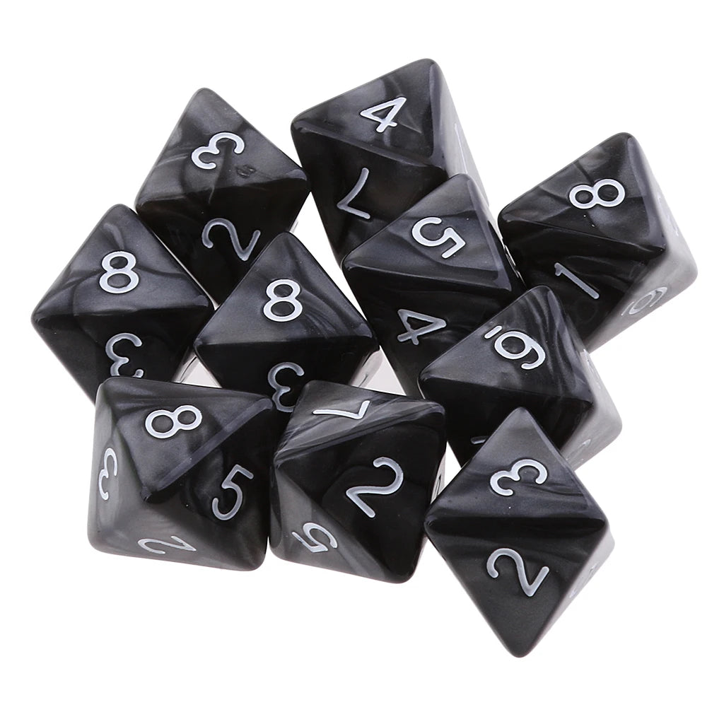 10-Pack Polyhedral Dice Set - 8 & 10 Sided D8 D10 for Tabletop Games, Parties, and Board Games - نرد 10 أوجه